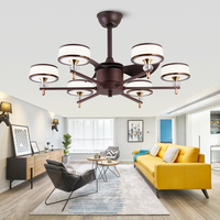 Ventilador de techo LED personalizado de lujo moderno con diseño inteligente para el hogar y el hotel de bajo ruido para la decoración del hogar del dormitorio al mejor precio