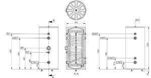 Tanque amortiguador de acero inoxidable de 100 galones con energía <span class=keywords><strong>Solar</strong></span> 200 para tubo evacuado de caldera DHW para uso doméstico hecho en EE. UU. Canadá - Product Image 3