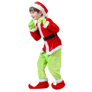 Costume de monstre poilu vert explosif de <span class=keywords><strong>Halloween</strong></span>, <span class=keywords><strong>Grinch</strong></span>, Père Noël avec pantalon, vêtements de jeu en gros - Product Image 3