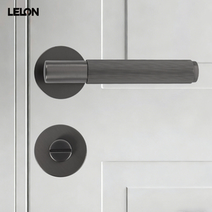 Italian Luxury Knurled <strong>Door</strong> Handle Keyless <strong>Knob</strong> Unlock Magnetic Suck Silent Hotel Bathroom Washroom Privacy Rosette Lock - Product Image 6