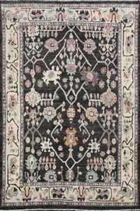 Tapis oriental turc Oushak floral géométrique de teinture végétale noué à la main 5x6 personnaliser la taille disponible - Product Image 6