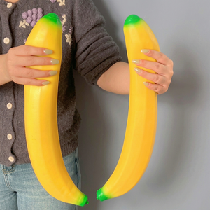 Jumbo Kawaii Soft Giant Fruit <b>Squishies</b> Banana-Style Silicone Squeeze Fidget Toys Stress Relief Slow Rising - Product Image 1