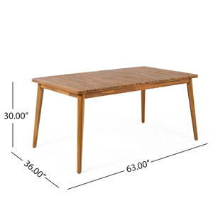 5-Piece Modern Design Water Resistant Patio <b>Dining</b> Set 63" Slatted <b>Table</b> & 4 Acacia Wood & PE <b>Rattan</b> Chairs for Patio Garden - Product Image 3