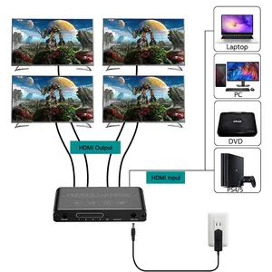 Répartiteur HDMI 4K 60Hz Répartiteur HDMI 1x4 Multi écrans Répartiteur vidéo HDMI 4K 60Hz Multi écrans pour ordinateur portable projecteur PC