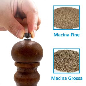 Macinino manuale in legno per sale e pepe 5x14,5 cm per condimenti da cucina - Product Image 4