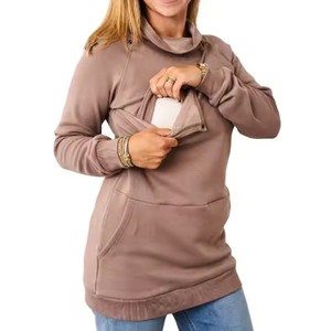 Felpa per l'allattamento di un pezzo di maternità autunno <span class=keywords><strong>inverno</strong></span> personalizzata cura della madre di gravidanza bambino che allatta dolcevita traspirante - Product Image 2