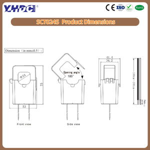 YHDC SCT024S Split Core <strong>Current</strong> <strong>Transformer</strong> 1A/<strong>5A</strong> Output 50Hz-60Hz 0.5/1% Accuracy Parallel Line Twisted Pair CE ROHS - Product Image 3