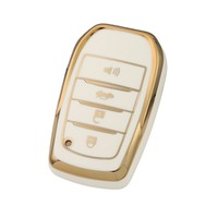 Housse de clé OEM WZ en TPU, couleur personnalisée, bord doré, dos surélevé, 4 boutons, pour clé intelligente Toyota Camry Alphard RAV4 Prado Corolla