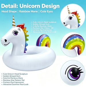 <span class=keywords><strong>Bouée</strong></span> de natation <span class=keywords><strong>gonflable</strong></span> licorne en PVC Xingyuan YQ16, couleur personnalisée, pour hommes – Nouveauté très demandée - Product Image 4