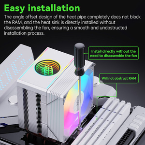 SNOWMAN New Design CPU Air Cooler 90MM Fan Heat Pipes Desktop <strong>PC</strong> Tower Cooling Heatsink for LGA 1700 1200 1366 115x AM5 AM4 - Product Image 4