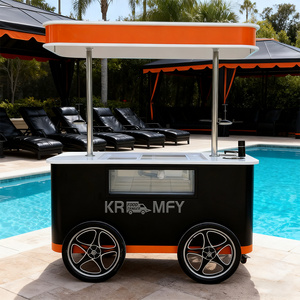 <b>Wheels</b> Hand Push Fiberglass Cargo Bike 250-300W Brushless Motor Lithium Battery 36V Fruits Candy Waffle Street Food Freezer Ice - Product Image 3