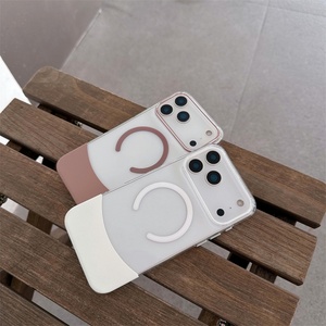 Funda magnética transparente de PC rígida ultrafina a prueba de golpes con diseño de empalme de colores 2 en 1 para iPhone 17 12 13 14 15 16 Pro Max Plus - Product Image 4