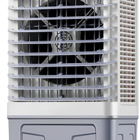 Enfriador de Aire Evaporativo FJ-1080DL con Tanque de Agua Grande, Flujo de Aire de 5500 CMH, 100 W, Portátil, 3 Velocidades, Control Mecánico/Remoto