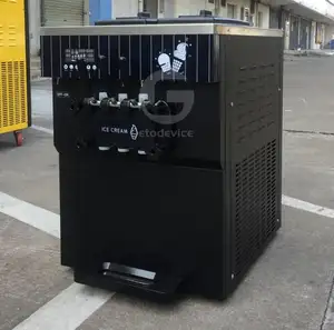 人気のレインボーシステムポータブルテーブルトップソフトクリーム機3フレーバー自動ソフトアイスクリーム自動販売機