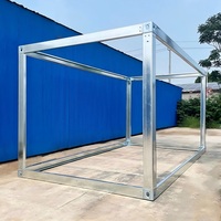 Kit de conteneur maritime préfabriqué modulaire portable en acier métallique à structure plate, conteneur de 20 pieds