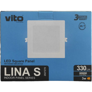 Plafonnier LED carré encastré 80x80mm 3W 6000K Blanc Froid - Product Image 3