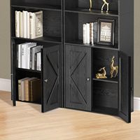 Étagère ouverte HANYEE avec armoire à portes coulissantes, bibliothèque autoportante en bois, meuble de rangement de style farmhouse pour salon