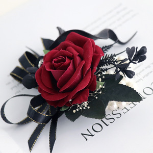 Ensemble de corsages de poignet en lys calla bordeaux, fleurs artificielles en soie, écologiques, résistantes aux UV, pour l'intérieur et l'extérieur, pour mariage, demoiselle d'honneur - Product Image 2