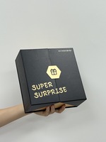 Boîte cadeau de luxe à double porte en carton rigide noir mat avec logo personnalisé, fermeture magnétique, pour bijoux, parfums, fleurs