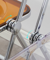 Chaise pliante en plastique transparente en gros, chaise pliante moderne pour salle à manger avec cadre en métal