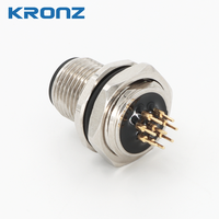 KRONZ M12 connettore sensore pannello maschio montaggio posteriore dritto PCB versione contatto 8 Pin a codice connettori circolari