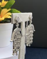 Boucles d'oreilles pendantes à longues pampilles pour femmes, en argent 925, style élégant et luxueux, boucles d'oreilles pour mariage et banquet
