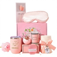 Coffret Cadeau SPA Rose Style Doux : Serviette Thermos, Diffuseur d'Arômes et Masque pour les Yeux avec Cire de Soja – Cadeau d'Anniversaire Complet pour Elle