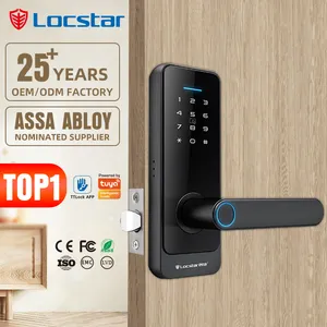 Tuya Wifi App Access Control Electronic Fingerprint Digital Keypad Card Door Lock Ble App Smart Lock With Single latch