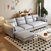 Conjunto de sofá de muebles de sala de estar barato, sofá de lujo moderno, sofás de cuero seccionales simples de lujo de 5 plazas para sala de estar y hogar