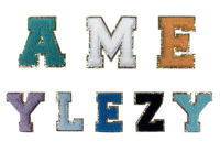 avec Logo, bordure dorée, lettre anglaise A-Z, Alphabet adhésif à repasser, appliqués, vêtements, Patch de lettre Chenille