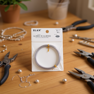 Filo di alluminio da 1,0 mm, 5 m, colore argento, per la creazione di gioielli. - Product Image 2