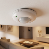 360 °   Détecteur de mouvement PIR à montage au plafond de 6 m, interrupteur à capteur de temps et de luminosité réglable pour le contrôle de l'éclairage intérieur