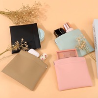 Pochette à monnaie à fermeture automatique en cuir PU, mini trousse de maquillage, étui de rangement à charnière pour écouteurs, bijoux, rouge à lèvres et câbles