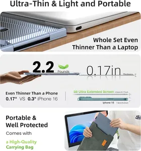 Écran portable triple 14 pouces pour ordinateur portable, FHD 1080P IPS, double écran de voyage, Plug & Play avec Windows/<span class=keywords><strong>Mac</strong></span>/Chrome OS - Product Image 3