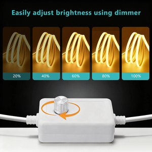 Bande lumineuse <span class=keywords><strong>LED</strong></span> COB <span class=keywords><strong>220V</strong></span> IP65 étanche avec interrupteur <span class=keywords><strong>variateur</strong></span> EU, <span class=keywords><strong>ruban</strong></span> adhésif flexible, bandes néon FOB <span class=keywords><strong>pour</strong></span> l'éclairage domestique et de jardin - Product Image 2