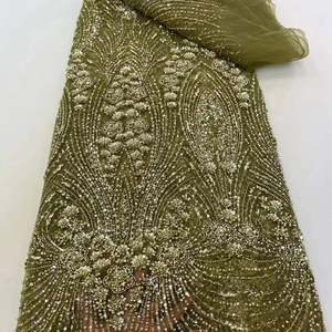 Ricami di lusso perline e paillettes tessuto di pizzo - Product Image 1