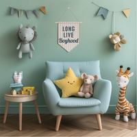 Bannière murale décorative bohème pour chambre d'enfant, style ferme moderne, en bois et toile, écologique, cadeau pour événements et anniversaires