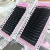 Extensions de cils individuelles en faux vison de marque privée, velours classique, cachemire, extension de cils 0,03, volume facile à éventailer