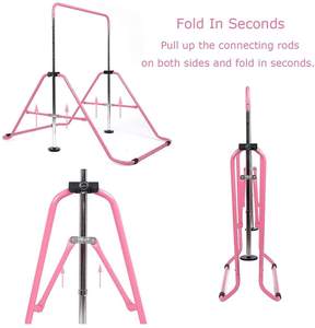 <span class=keywords><strong>Barre</strong></span> de <span class=keywords><strong>gymnastique</strong></span> portable réglable en hauteur pour enfants de 3 à 7 ans, barres de <span class=keywords><strong>gymnastique</strong></span> junior en acier extensibles, entraînement à domicile - Product Image 2