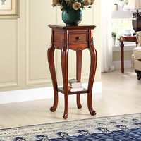 Vente en gros d'usine de porte-fleurs en bois massif pour salon porte-fleurs antique avec tiroirs table d'exposition d'hôtel meubles de maison