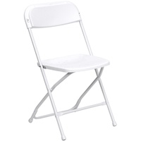 Chaise pliante en plastique blanc pour événements extérieurs, location de chaises robustes et portables pour banquets et cérémonies