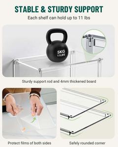 Ensemble d'organisateurs de placards de cuisine transparents, lot de 4 étagères <span class=keywords><strong>à</strong></span> épices empilables, rangement et organisation de cuisine, étagères empilables pour cadeau - Product Image 4