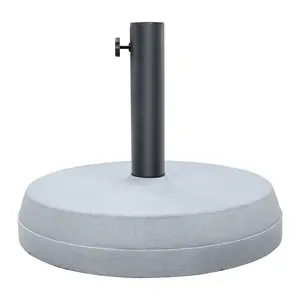 Heavy Concrete And Steel Round Outdoor Parasol Patio Umbrella Base