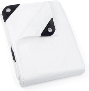 Bâche en PE bleu océan, durable, de haute qualité, 90g, blanche, œillets métalliques, bord renforcé, pour voiture, camping, tente, toiture, découpe - Product Image 1