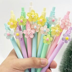 Stylo bille à clip fantaisie motif fleur dessin animé coloré et mignon - Product Image 3