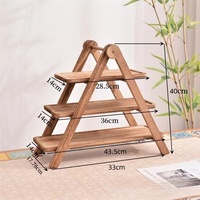 Plateau en bois à trois niveaux Conception écologique pour les restaurants chauds Cuisines Hôtels Organiser des plats pour les fêtes Gravure de plantes