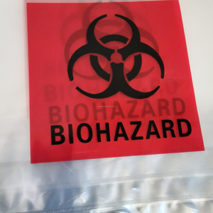 Sac de transport d'échantillons en plastique LDPE à fermeture éclair 95 kPa, sac de laboratoire <span class=keywords><strong>Kangourou</strong></span> à trois couches, transparent, impression personnalisée en héliogravure - Product Image 2