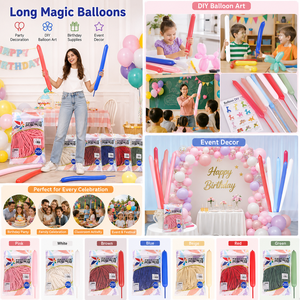 Ballons de modelage en latex, ballons longs à modeler, décoration de fête d'<span class=keywords><strong>anniversaire</strong></span>, <span class=keywords><strong>kit</strong></span> créatif de ballons pour animaux et fleurs, art du ballon DIY - Product Image 4