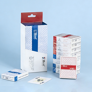 Fábrica al por mayor Texas Hold'em naipes de alta calidad 4 colores tarjetas de póquer de plástico diseño personalizado y logotipo impreso - Product Image 1