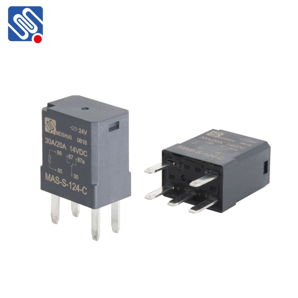 Meishuo MAS Mini Auto Relay 30A 4 Pin New Condition 24V 20/30A 40A Rated Current Automotive Parts